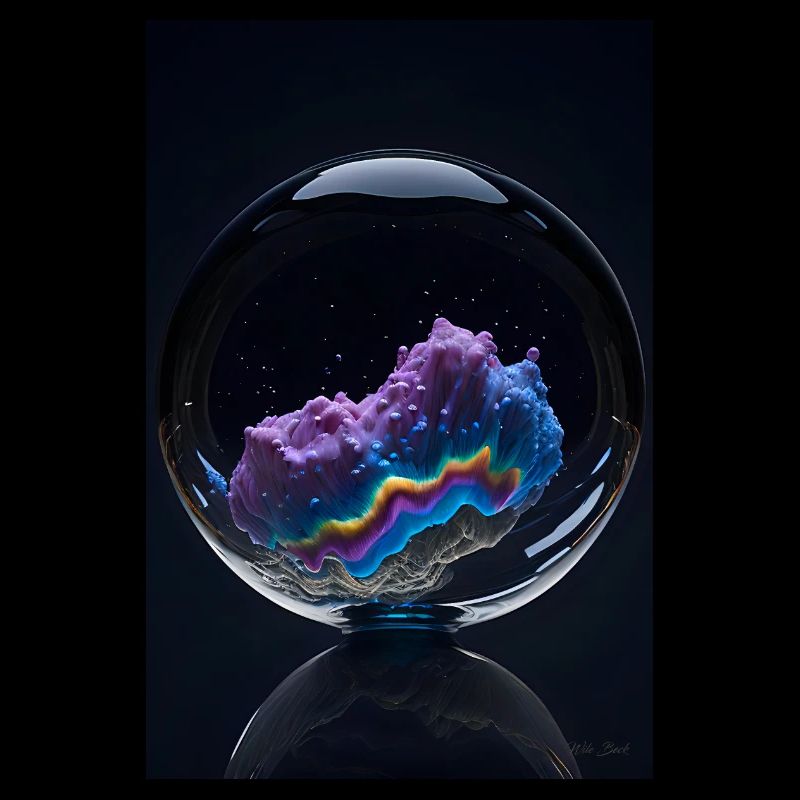 Clouds in a rainbow bubble 1
