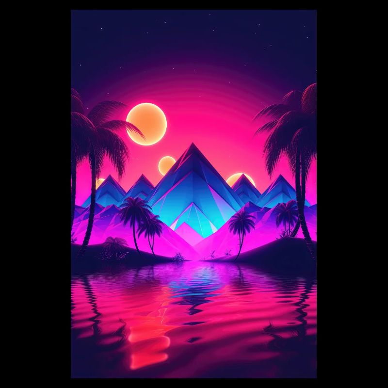 Sunset Serenity: Synthwave-Träume an der Küste