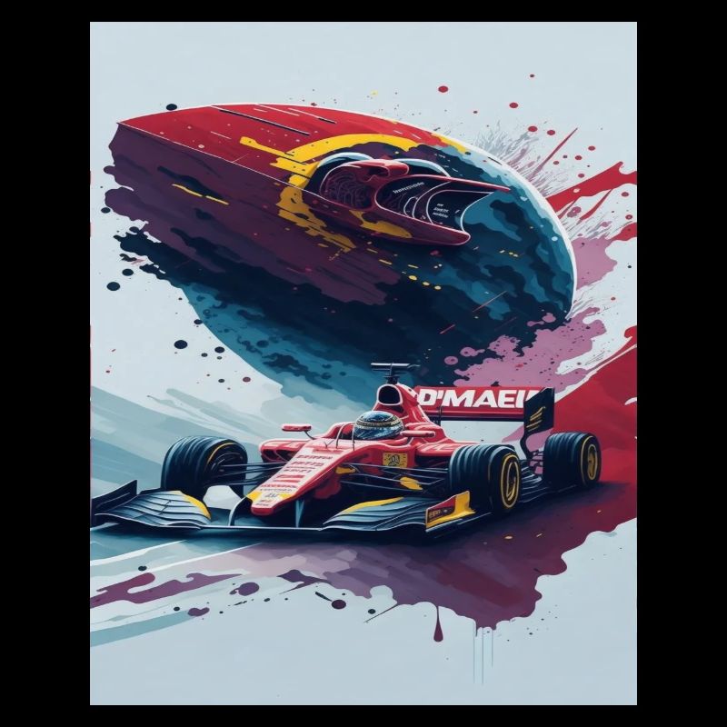 Style d’éclaboussure aquarelle de voiture de course