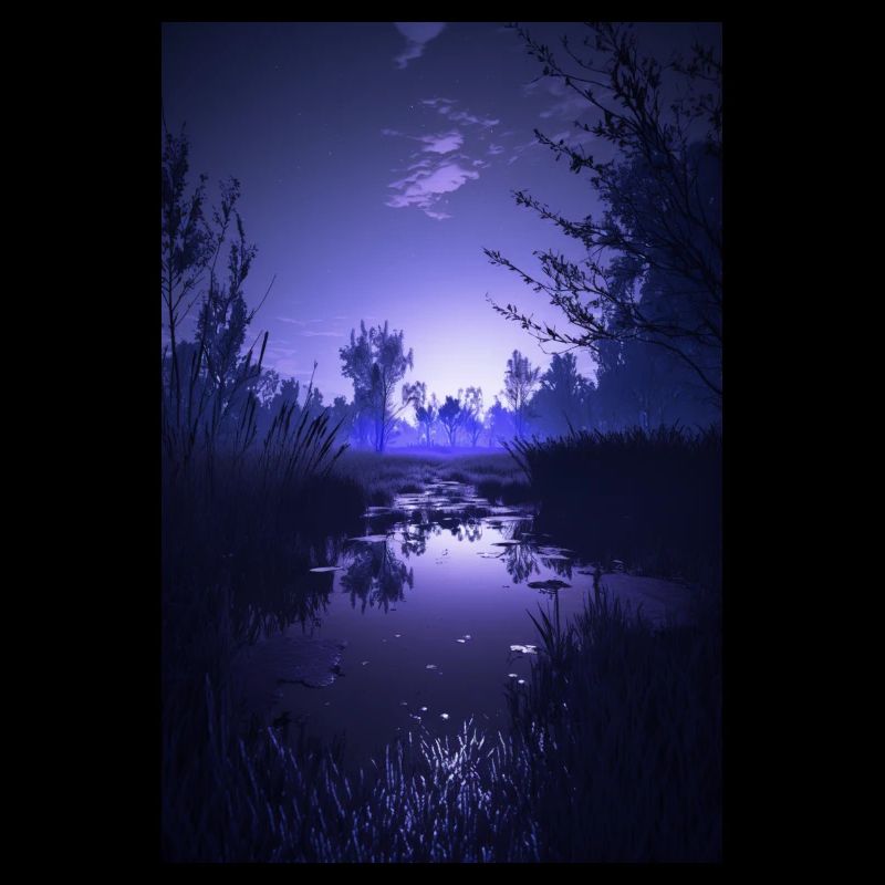 Lac caché réfléchissant dans les bois