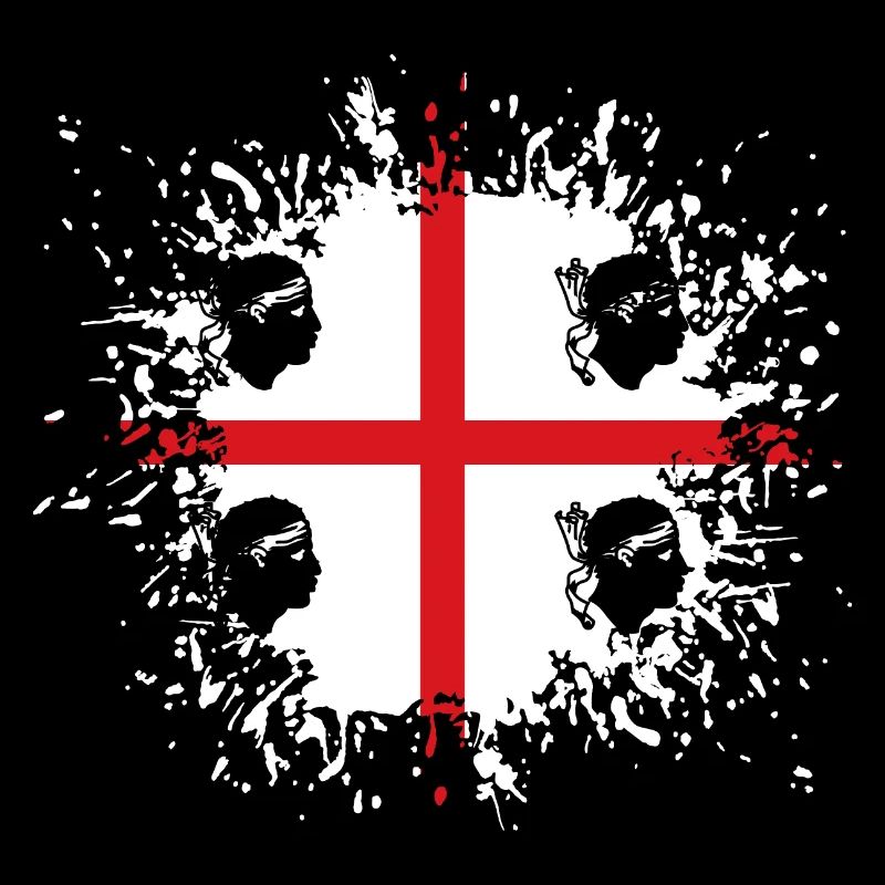 Sardaigne Drapeau Klecks Drapeau sarde Splash
