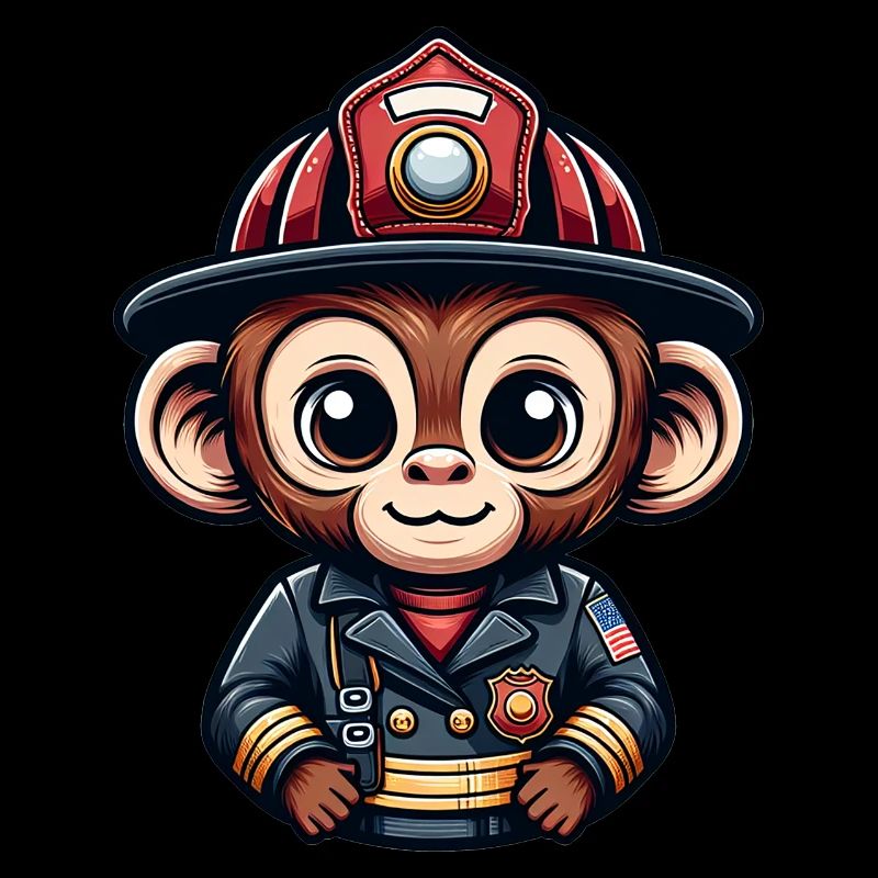 Pompier singe mignon