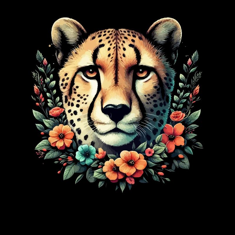Cheetah Gepard Blumen
