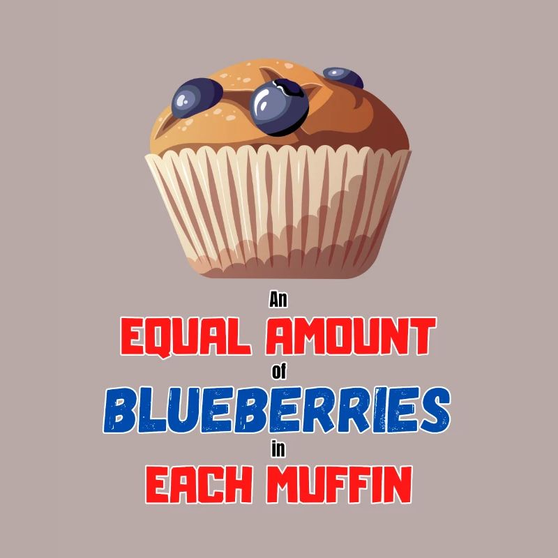 Une quantité égale de bleuets dans chaque muffin