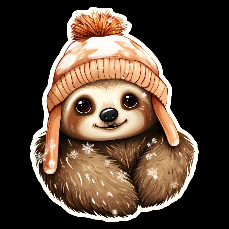 Winter Cute Sloth