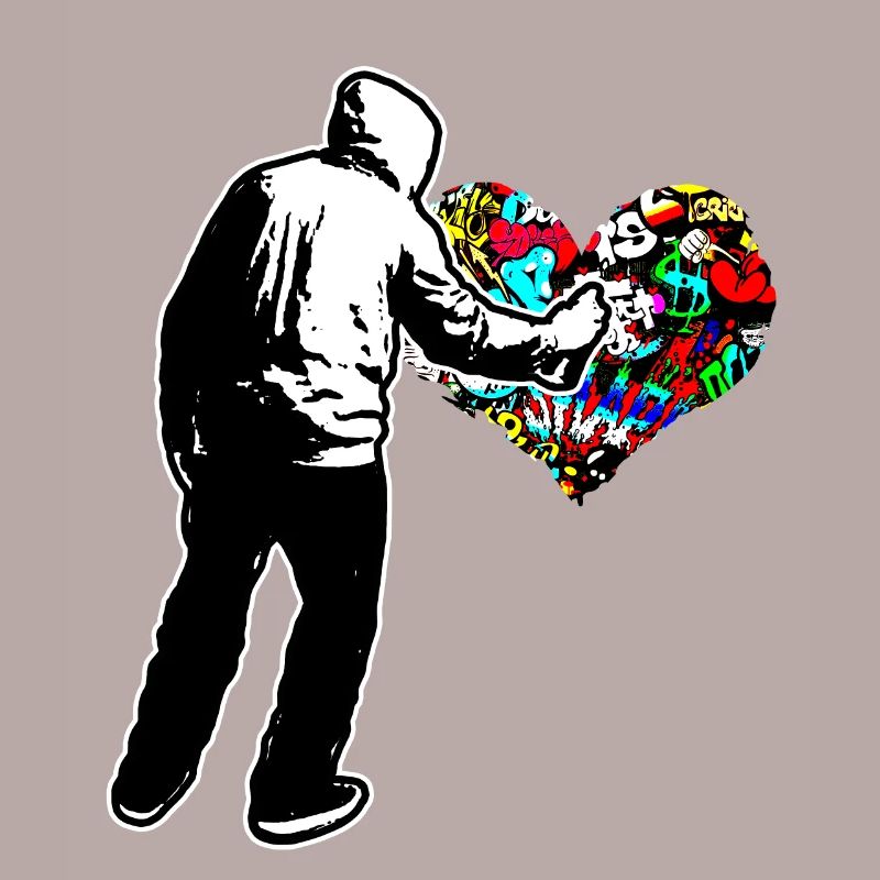 Graffiti Heart Doodle Draw Paint Write Wall Gift