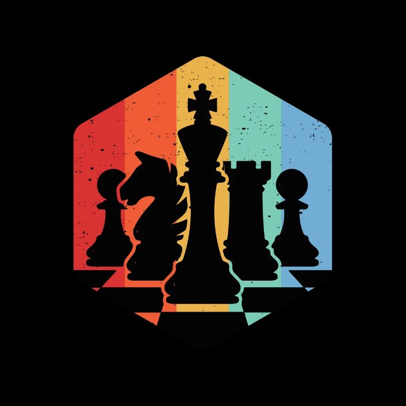 Retro Chess Player Pieces Chess Mat Set