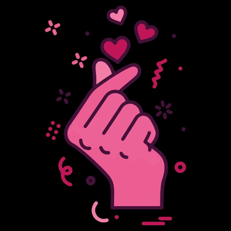 Kpop Musique coréenne Doigts mignons Cœur Amour Corée