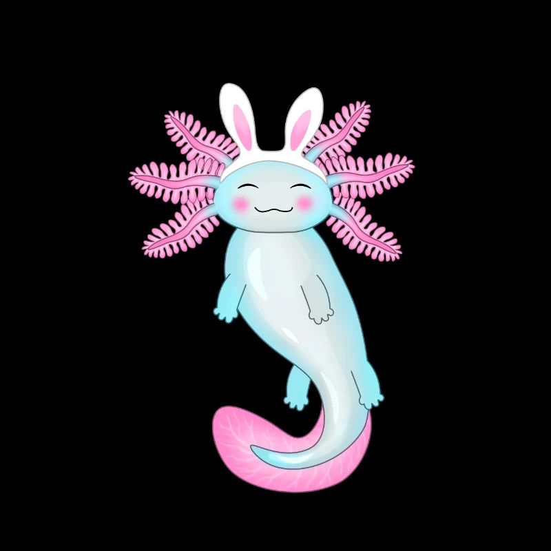 Axolotl de Pâques avec oreilles de lapin