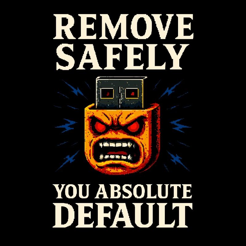 Remove Safely – Tech Rage Pixel Shirt mit USB Wut