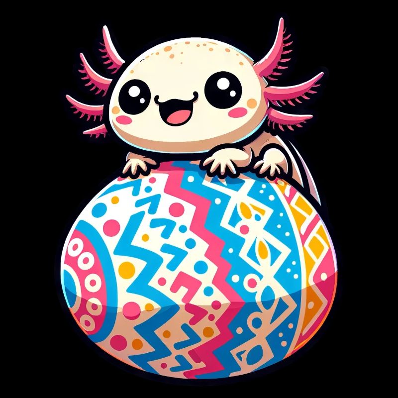 Axolotl de Pâques sur œuf géant