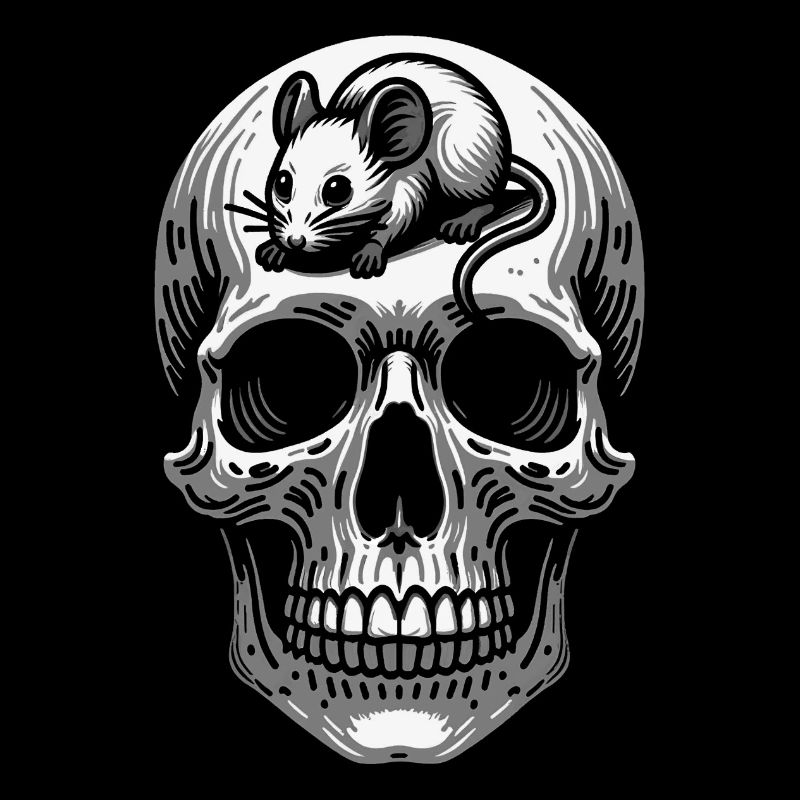 Skull with mouse on the head