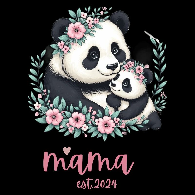 Mama est 2024 I Panda Bear Mum I First Time Mom