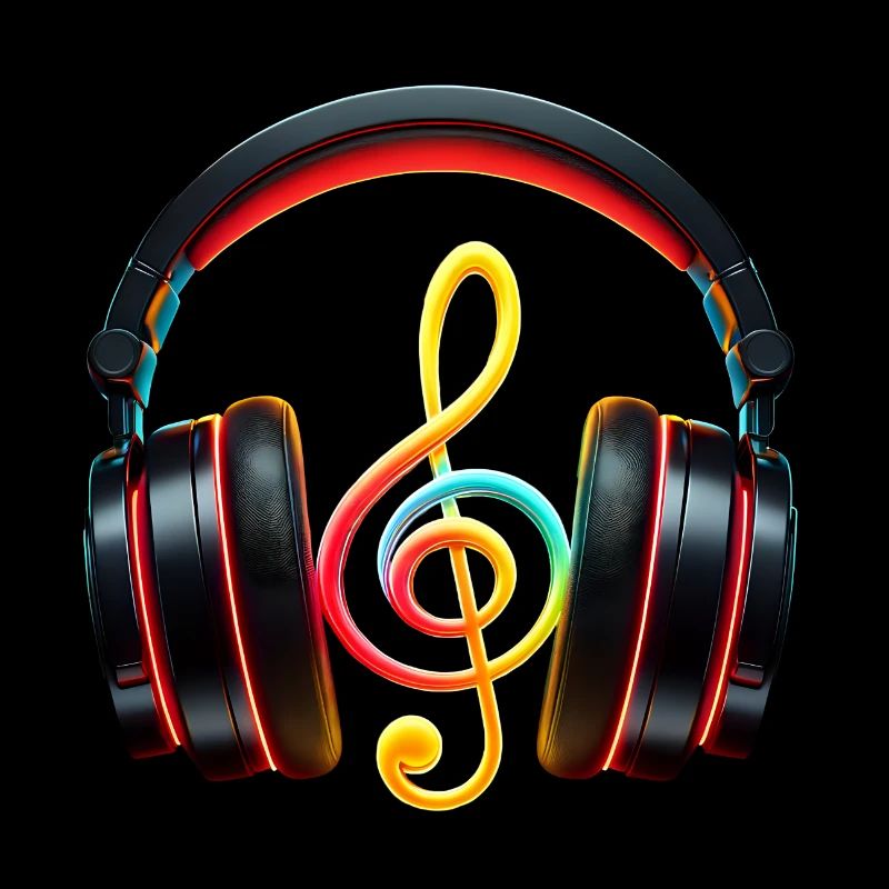 Schlanker Kopfhörer mit Musiknote