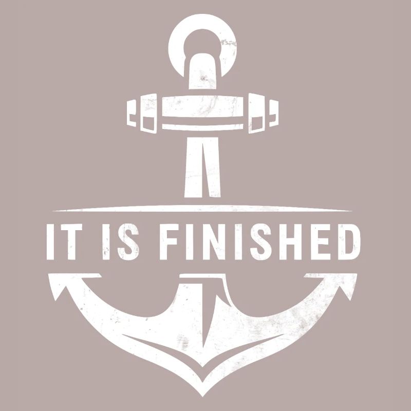IT IS FINISHED Bibelvers Anker Spruch Design