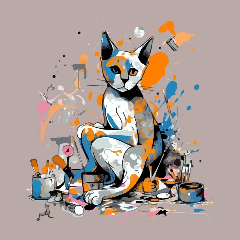 Miko the painter cat