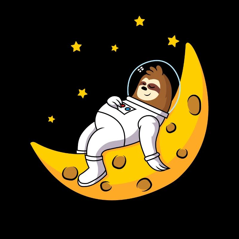 Sloth sleeping in space Astronaut Lazy
