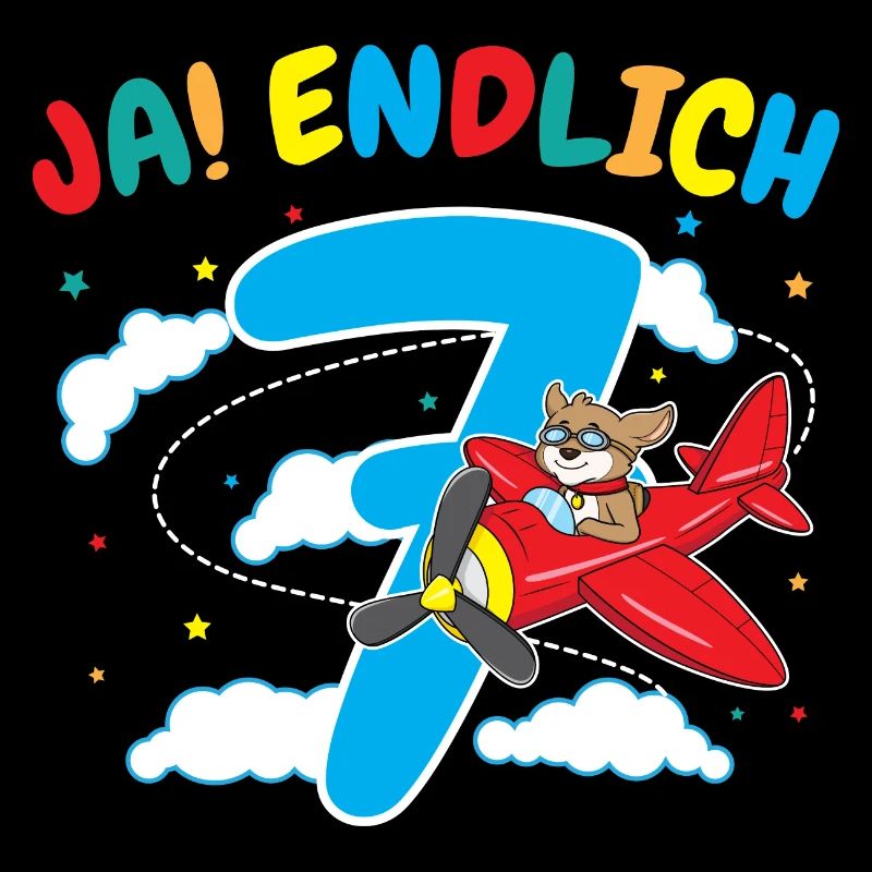 7. Geburtstag Hund Pilot Flugzeug Flieger Geschenk