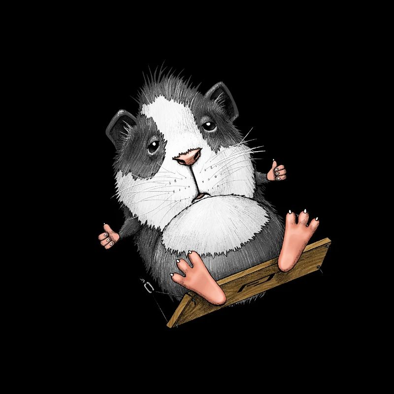 Cochon d’Inde mignon sur balançoire