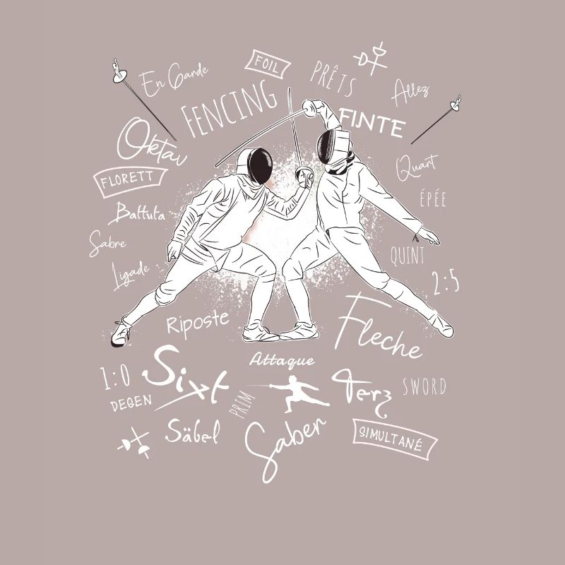 Fechten Begriffe Training Geschenk