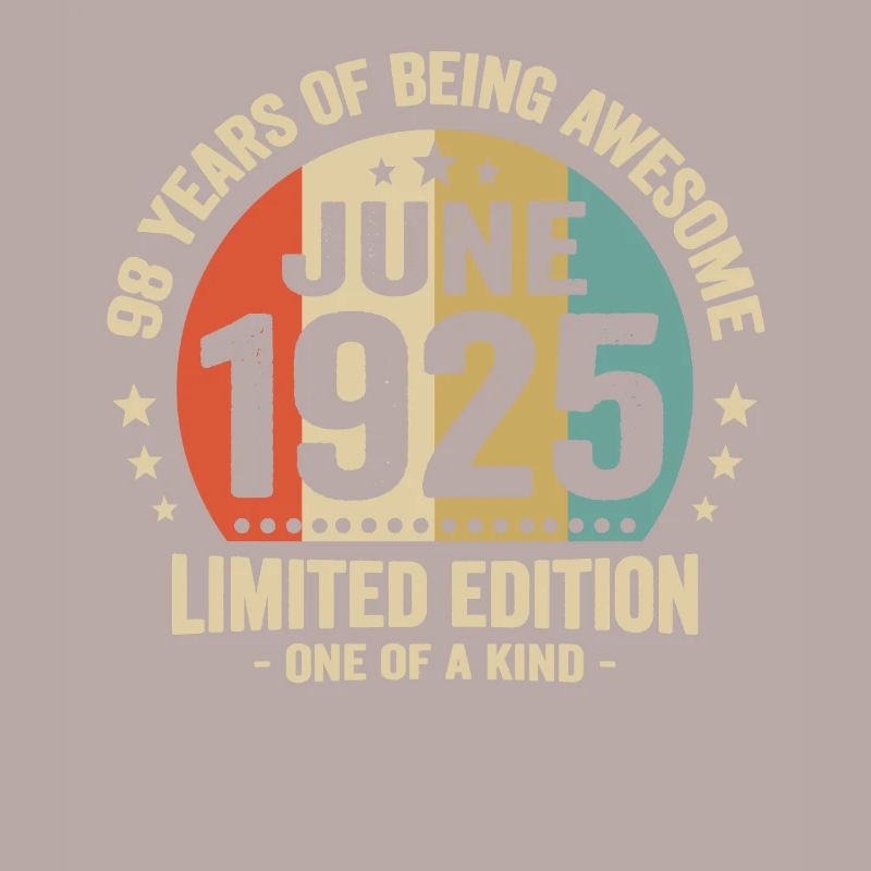 Juni 1925 98-jähriges Jubiläum Vintage-Geschenkidee
