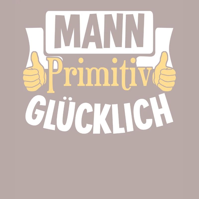 Mann primitiv glücklich