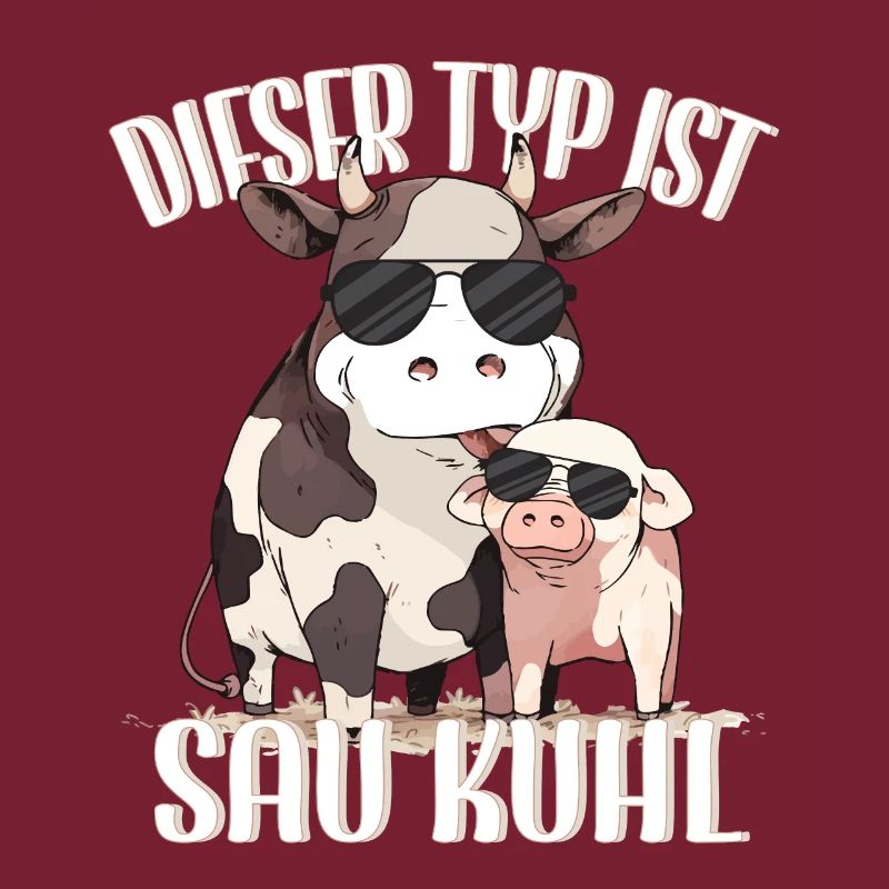 This guy is sow cool cow farmer funny idea