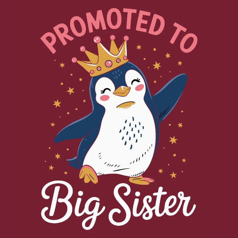 Zur großen Schwester befördert – Pinguin Design