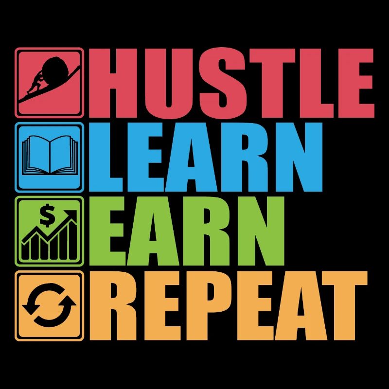 Hustle Learn Earn Repeat / Mindset, Motivation