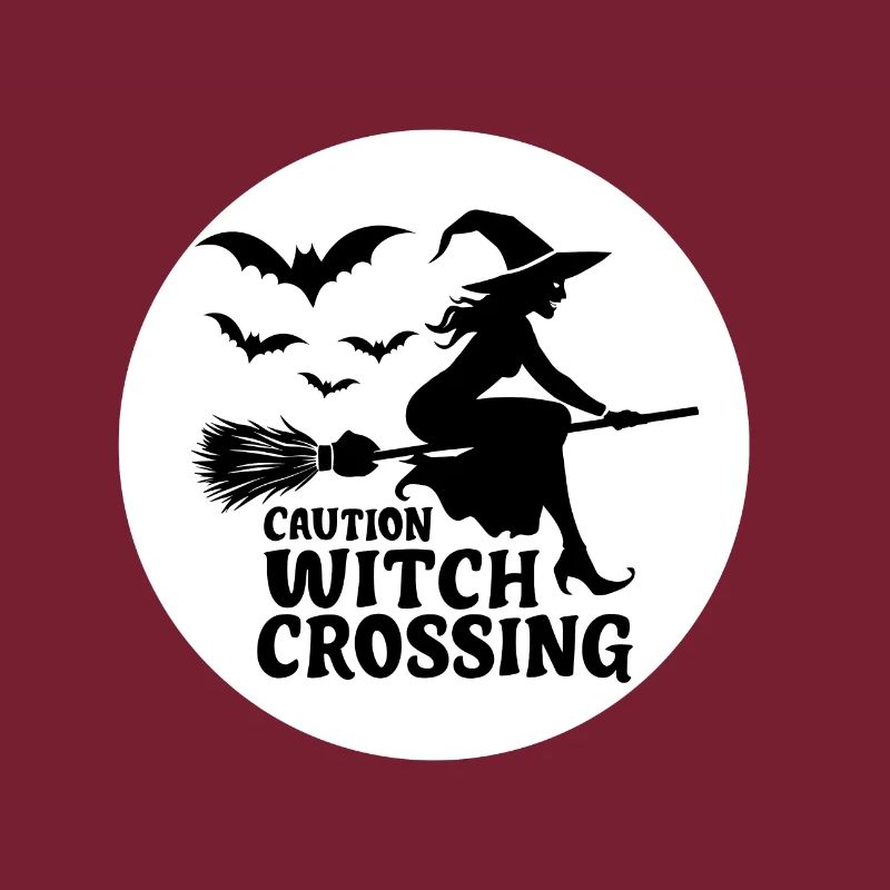 Hexe Hexenbesen Spruch Caution Witch Crossing