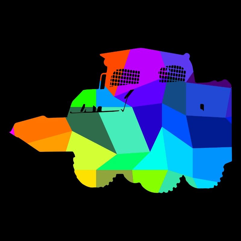 Skid Steer Loader Rainbow Polygon Construction Vehicle