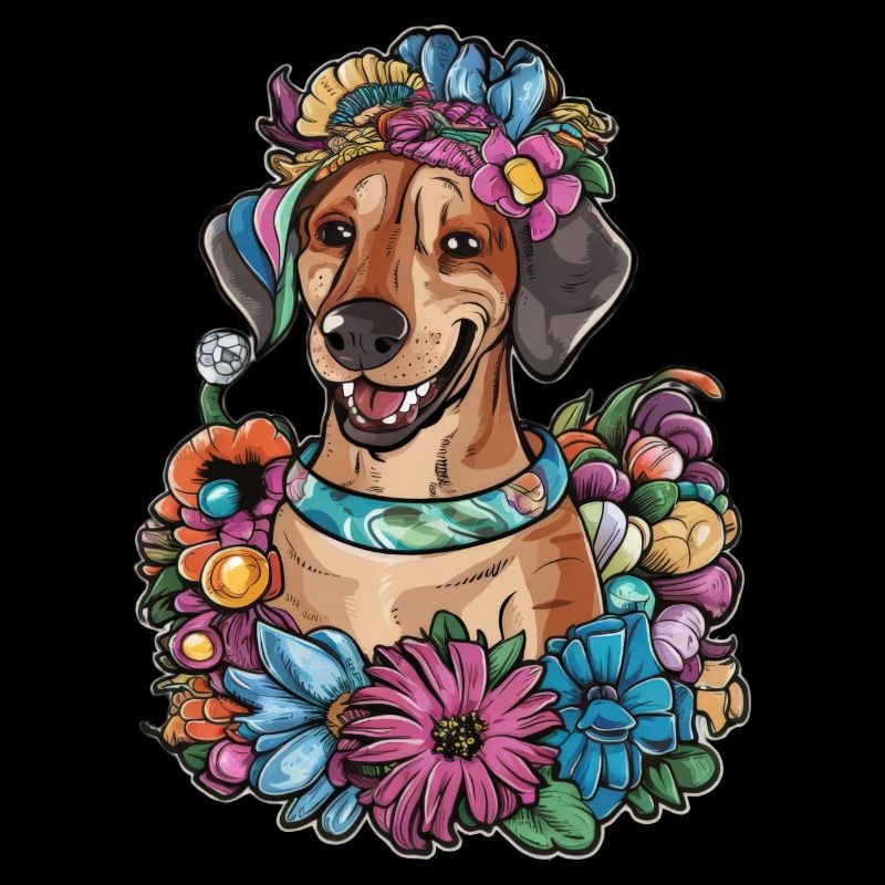 Rhodesian Ridgeback et belles fleurs