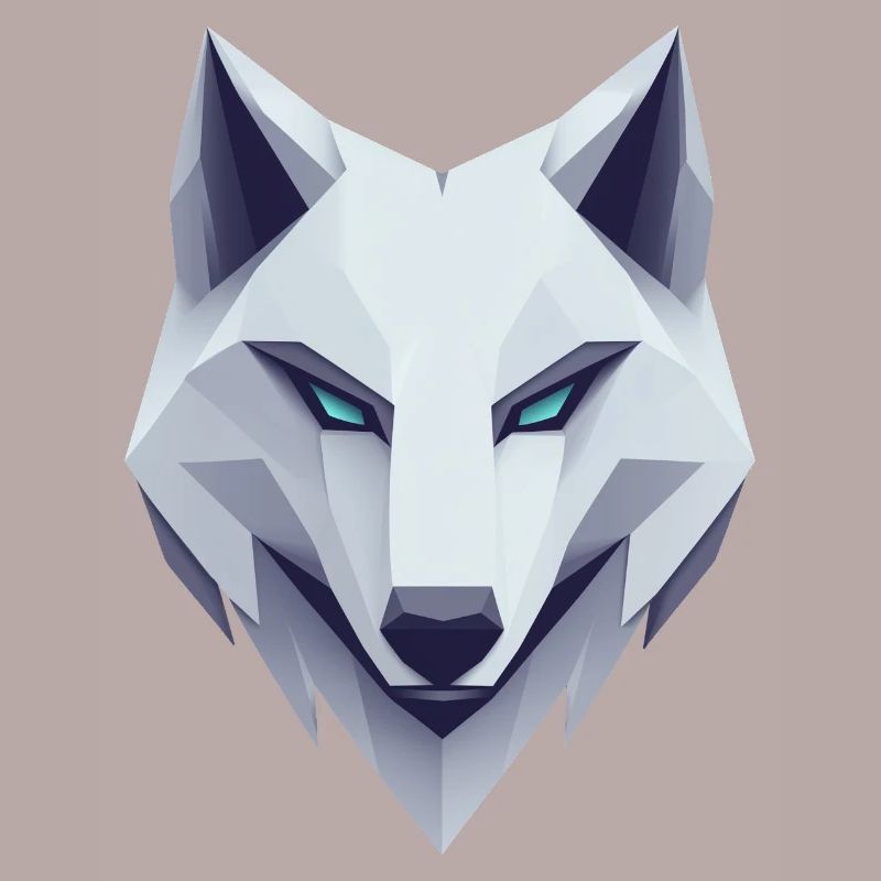 Wolf logo, wolf head, emblem, white wolf