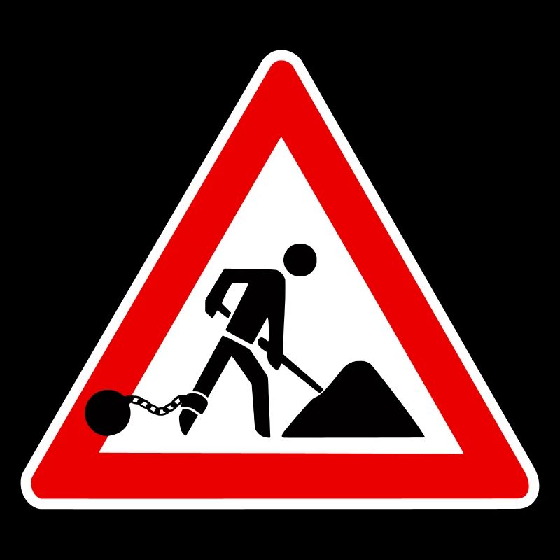 Attention work frustration traffic signs work site