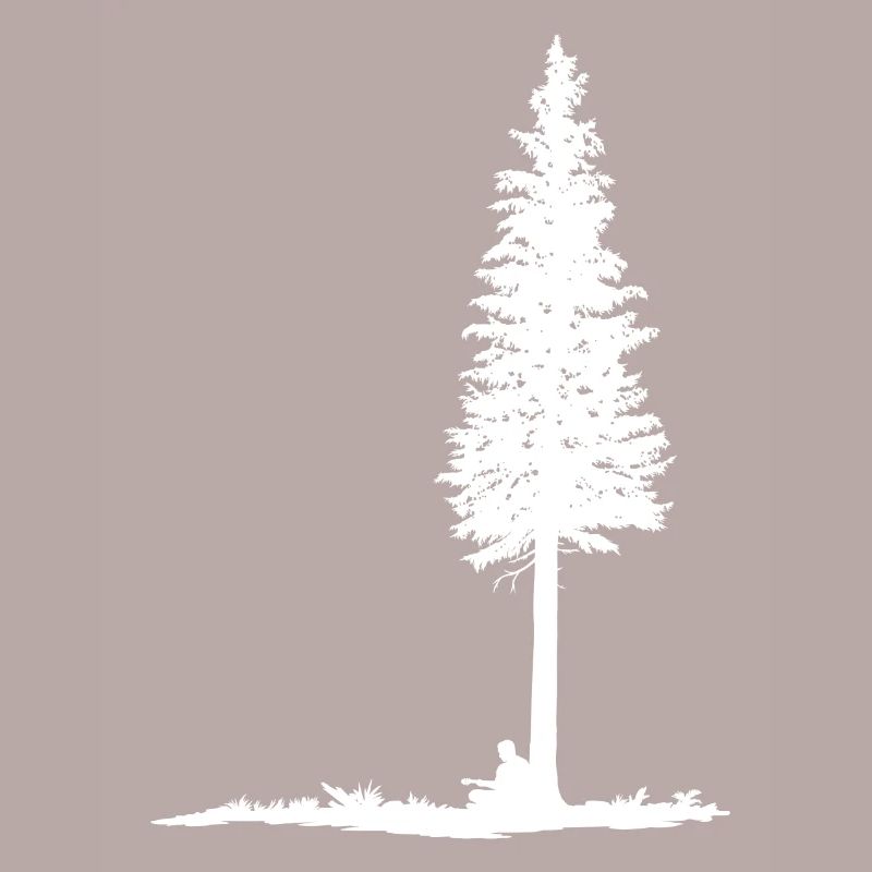 Guitar player under tree (white silhouette)