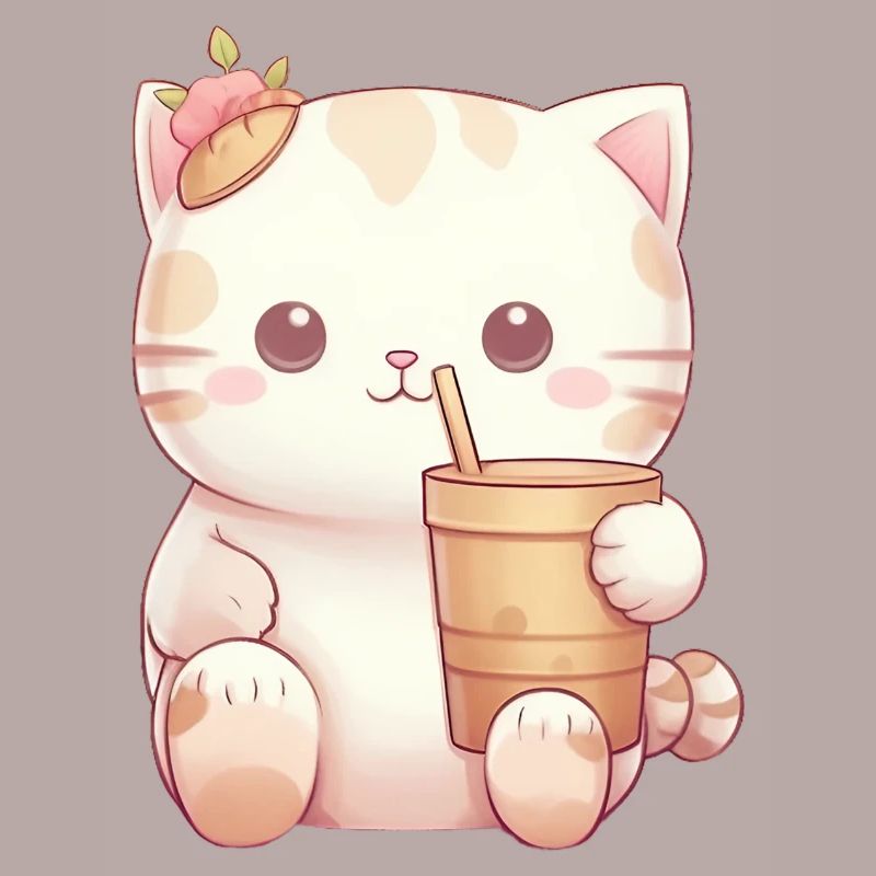 Cat in Bubble Tea Magic
