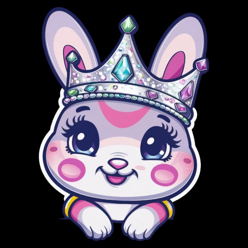 Lapin mignon avec couronne