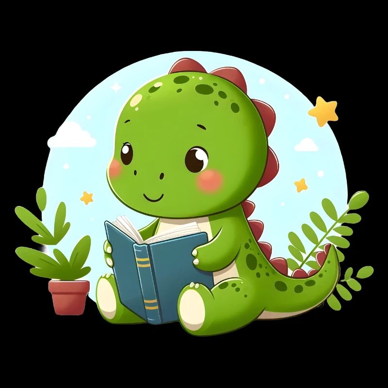 Dino liest Buch