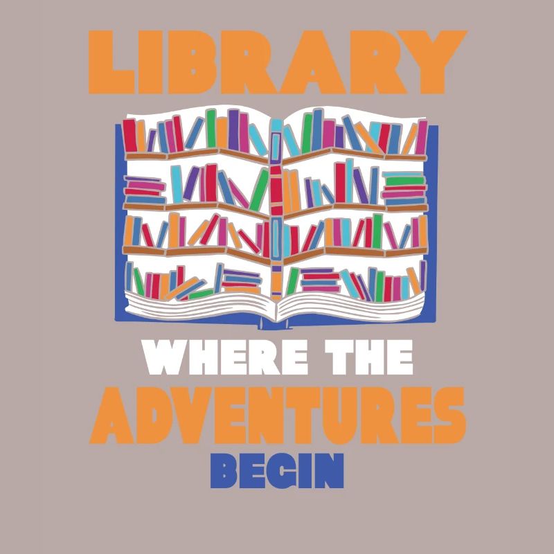 Library Where the Adventures Begin - Colored