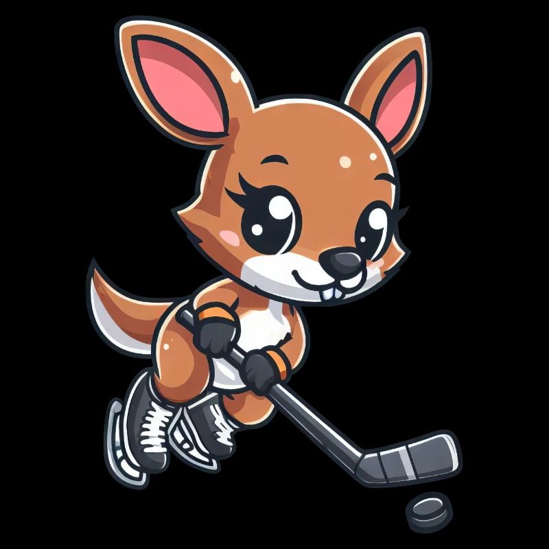 Kangaroo & Mouse Ice Hockey - Unusual Team on