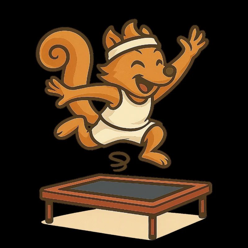 Trampolin – Eichhörnchen springt