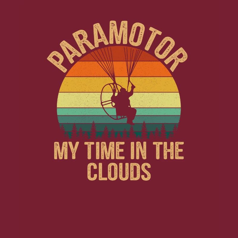 temps de paramoteur dans les nuages vintage, paramoteur