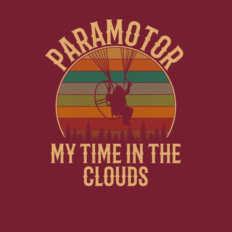 temps de paramoteur dans les nuages vintage, paramoteur