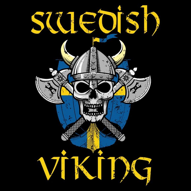 Sweden Viking Axe Shield Skull Gift