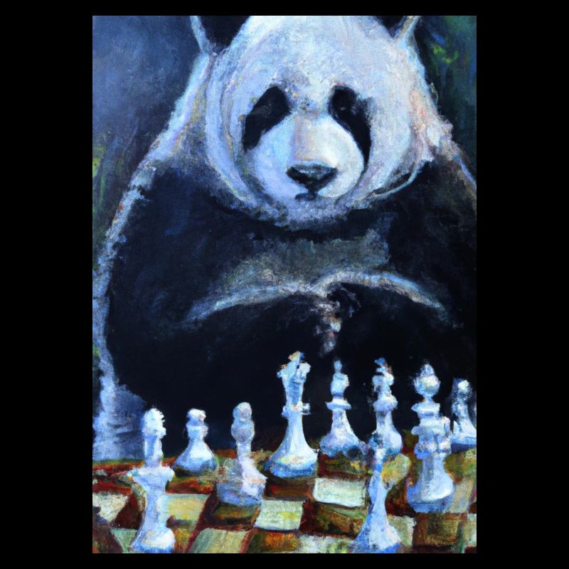Panda spielt Schach