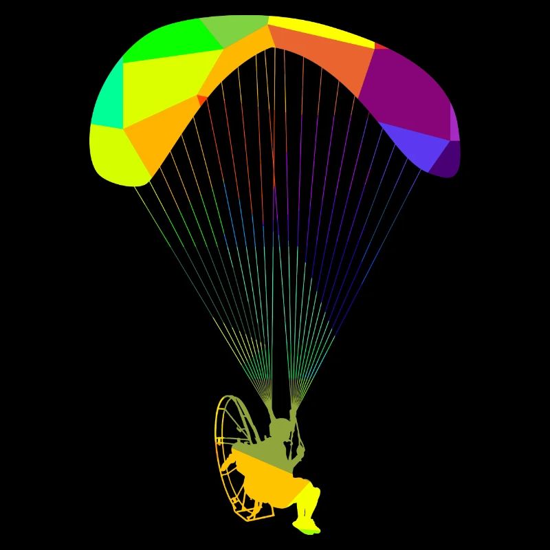 Motorisierter Paraglider Gleitschirm Regenbogen