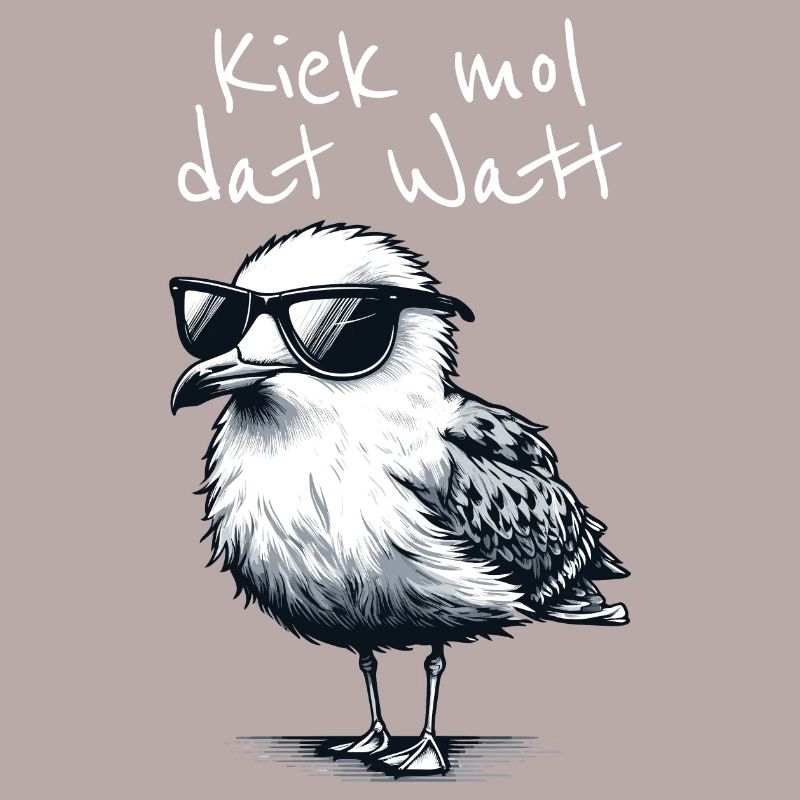 Kiek mol dat Watt Wattwanderer Möwe Spruch