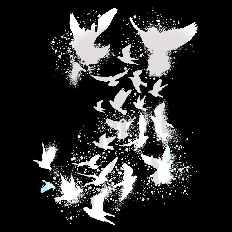 sourds,pigeons,oiseaux,vole d’oiseau,blanc,graffiti,