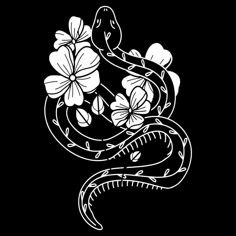 Snake Flower Snake Tattoo Bstyled Mode décontractée