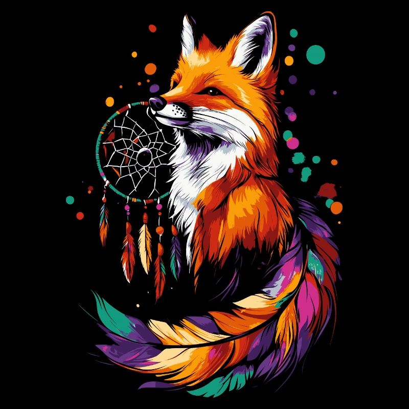 Renard avec attrape-rêves